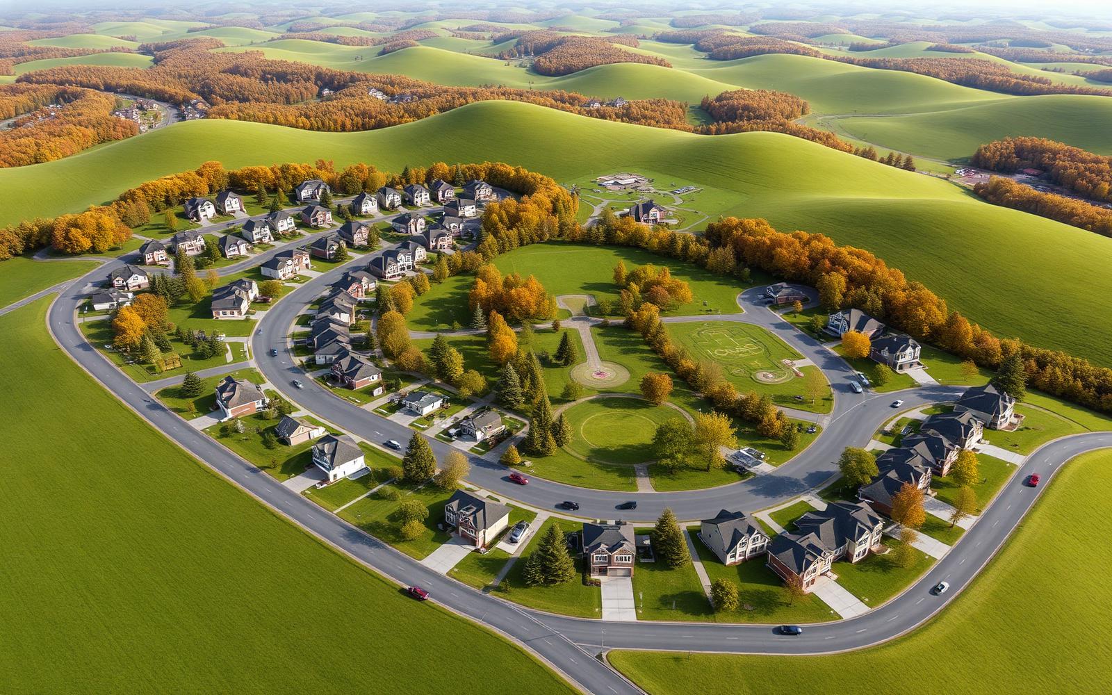 Aerial rendering of Triple Crown Estates master-planned community in King City